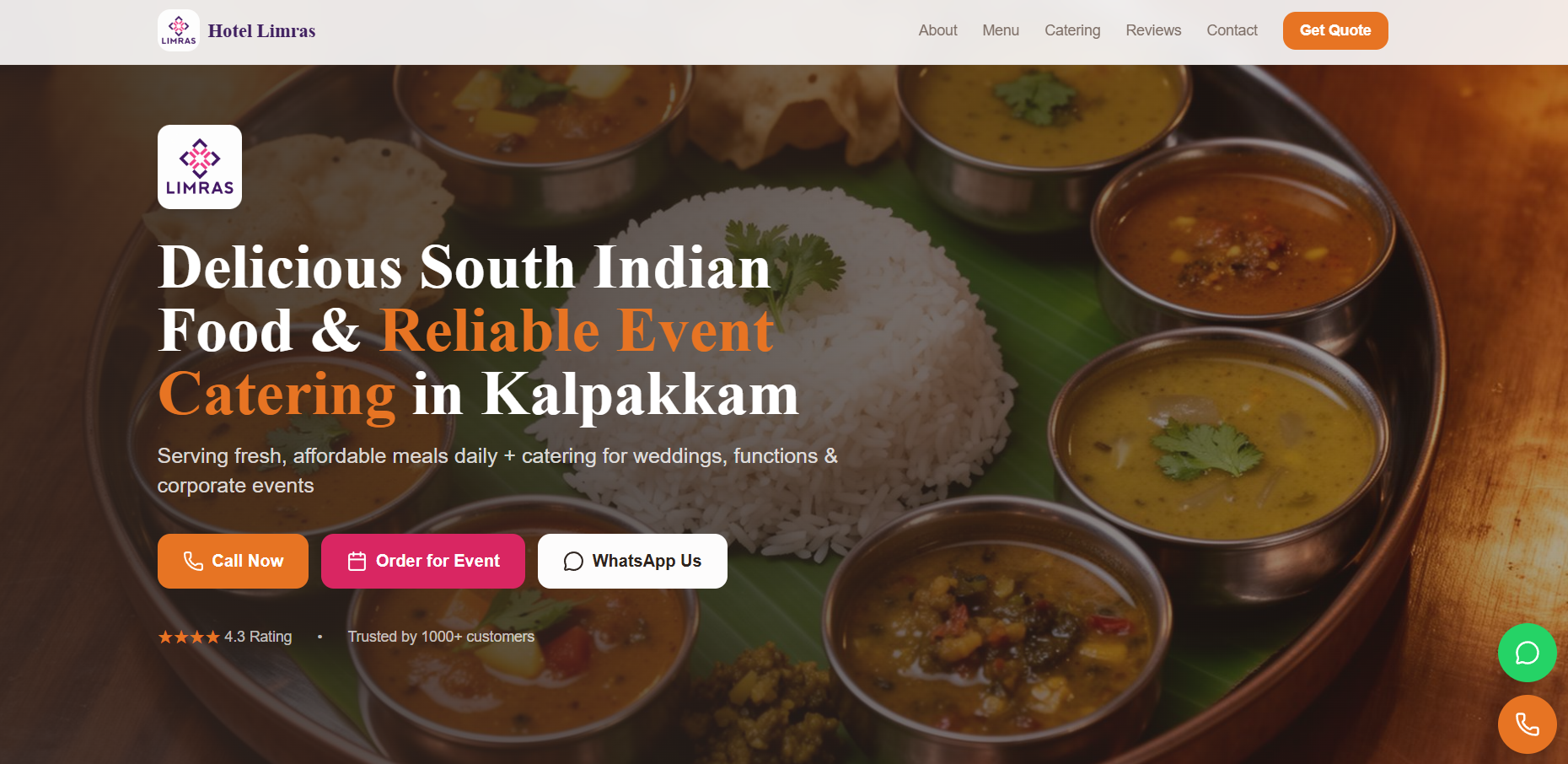 Hotel Limras — Hospitality · Catering · Quote Flow